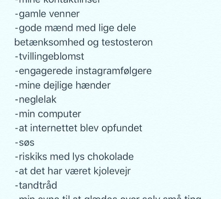 #TirsdagsTaknemmelighed 30. Maj’17