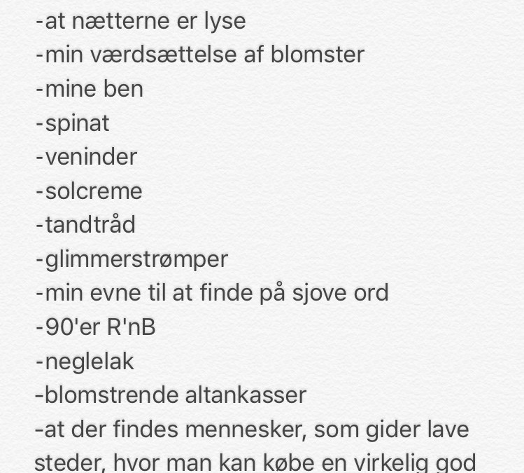 #TirsdagsTaknemmelighed 20. Juni’17