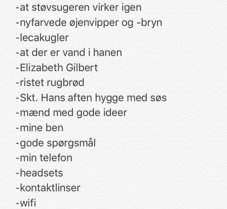 #TirsdagsTaknemmelighed 27. juni’17