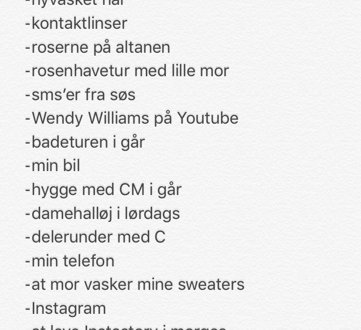 #TirsdagsTaknemmelighed 4. Juli’17