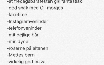 #TirsdagsTaknemmelighed 8. August’17