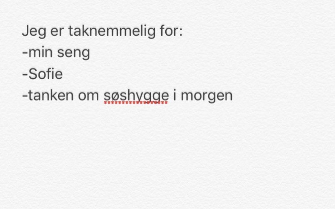 #TirsdagsTaknemmelighed 26. September’17