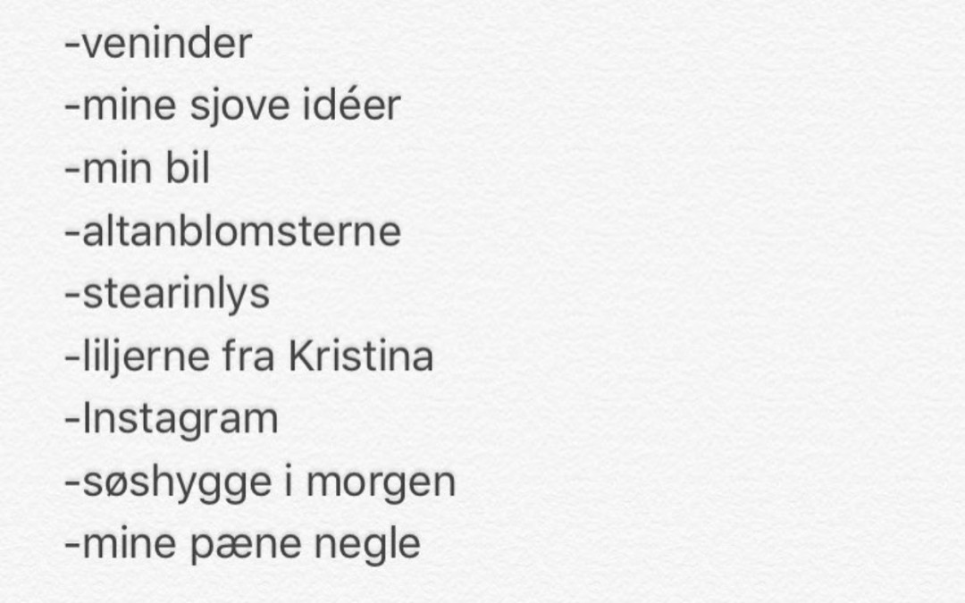 #TirsdagsTaknemmelighed 12. September’17