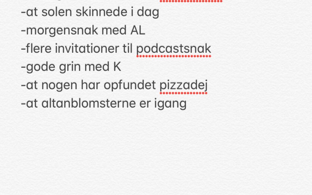 Uge 12, 2019: #tirsdagstaknemmelighed